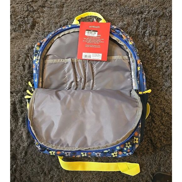 Embark 23L" Softside Reflective Floral Print Backpack with Laptop Sleeve 3 Zip - Picture 5 of 8